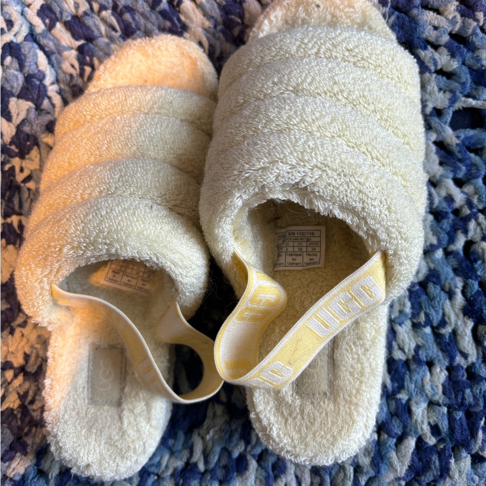 UGG Fluff Yeah Terry Slide in Light Yellow
